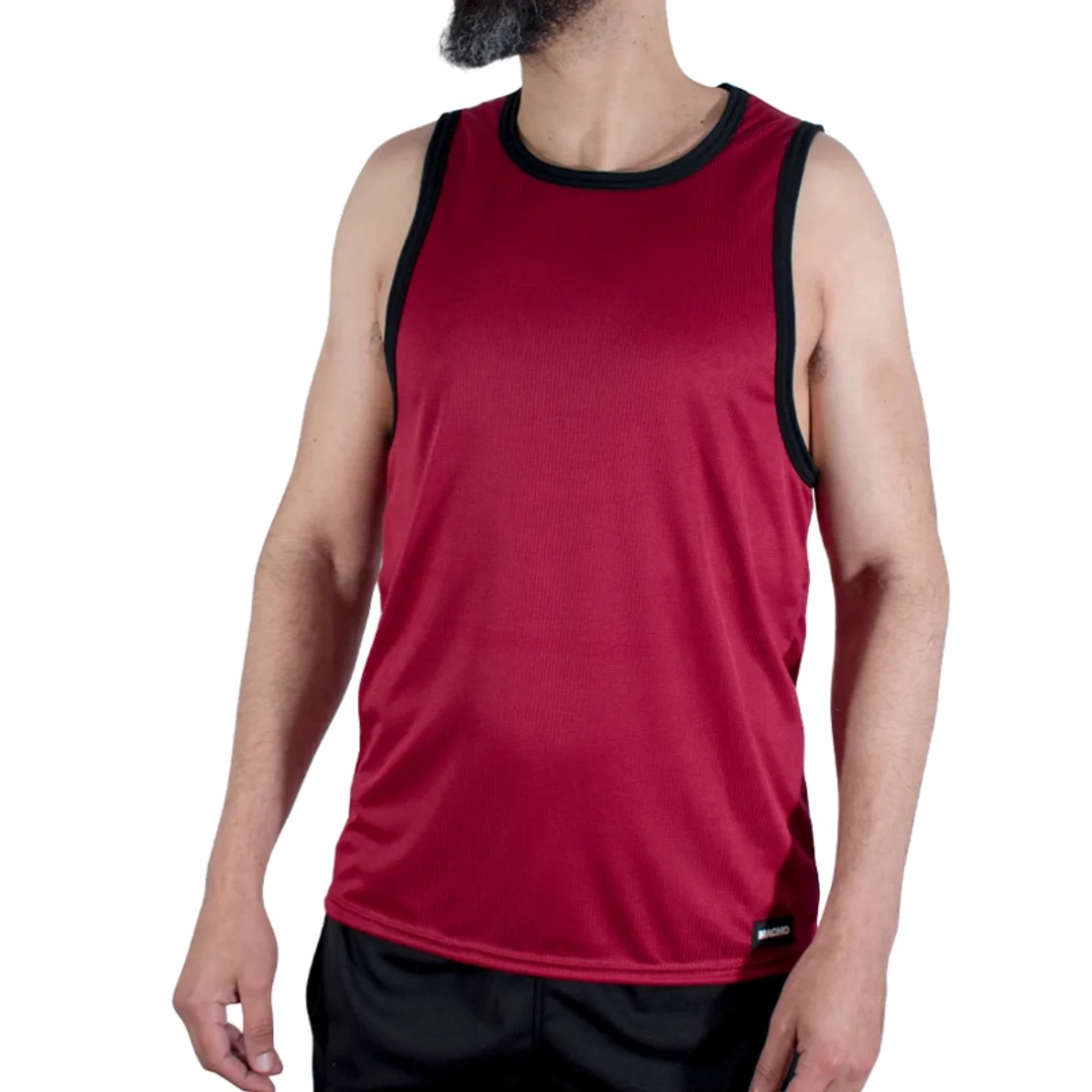 MACHO CMV003 Bordowa koszulka sportowa L/XL oddychająca