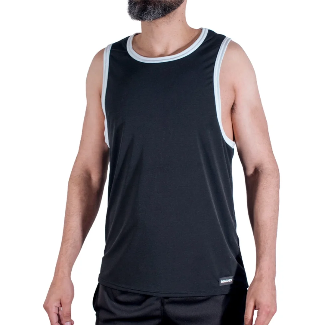 MACHO CMV004 czarna koszulka sportowa L/XL oddychająca