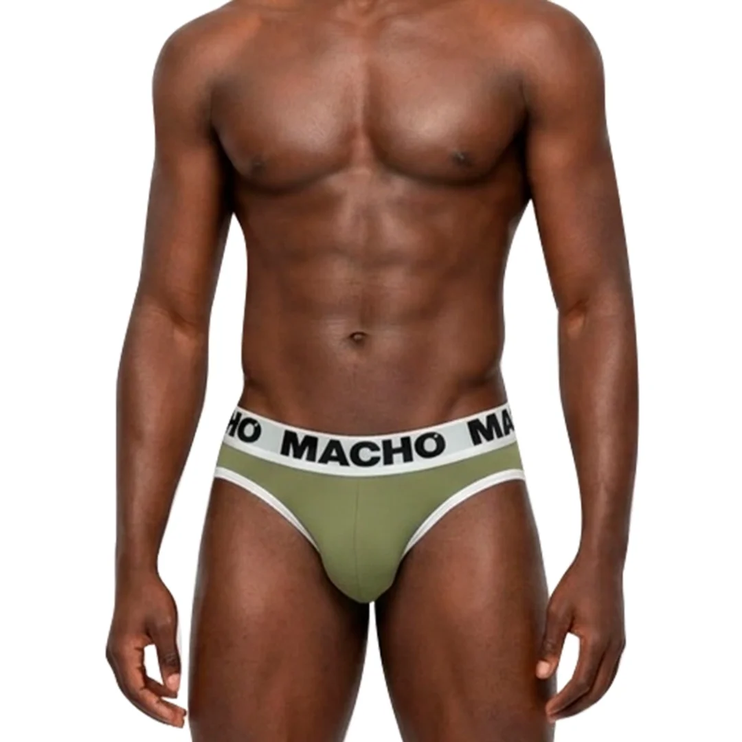 MACHO MCH013 Military Green Slip XL - męskie majtki Lycra push-up