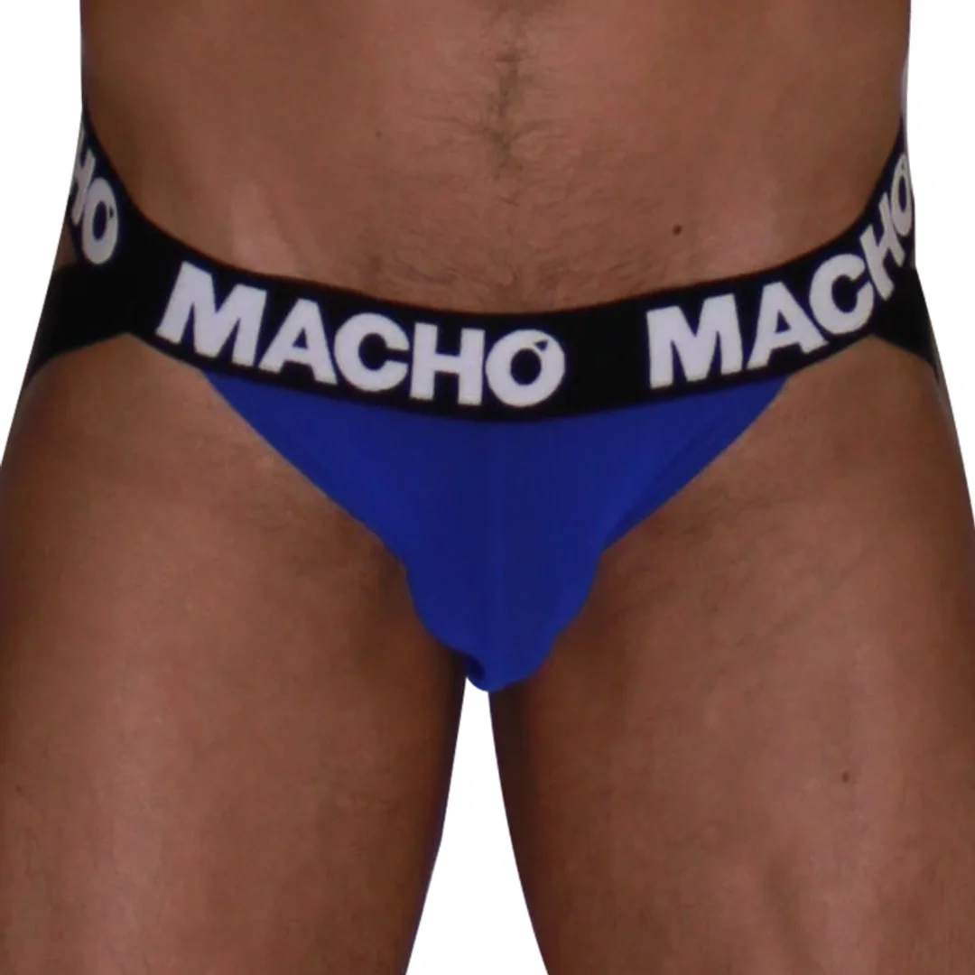 MACHO MX28AZ Jockstrap męski niebieska kratka, lycra, rozmiar M