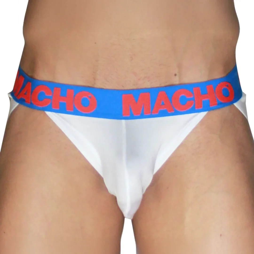 MACHO MX29AZ Jockstrap biały z ciemnoniebieskimi detalami L