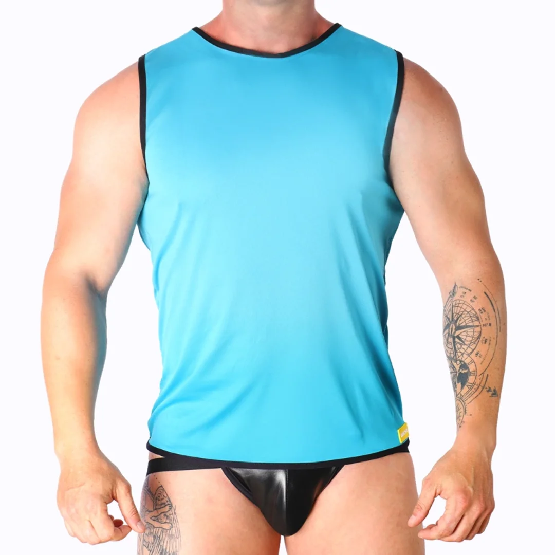Macho T-shirt męski niebieski S/M lekki elastyczny sportowy
