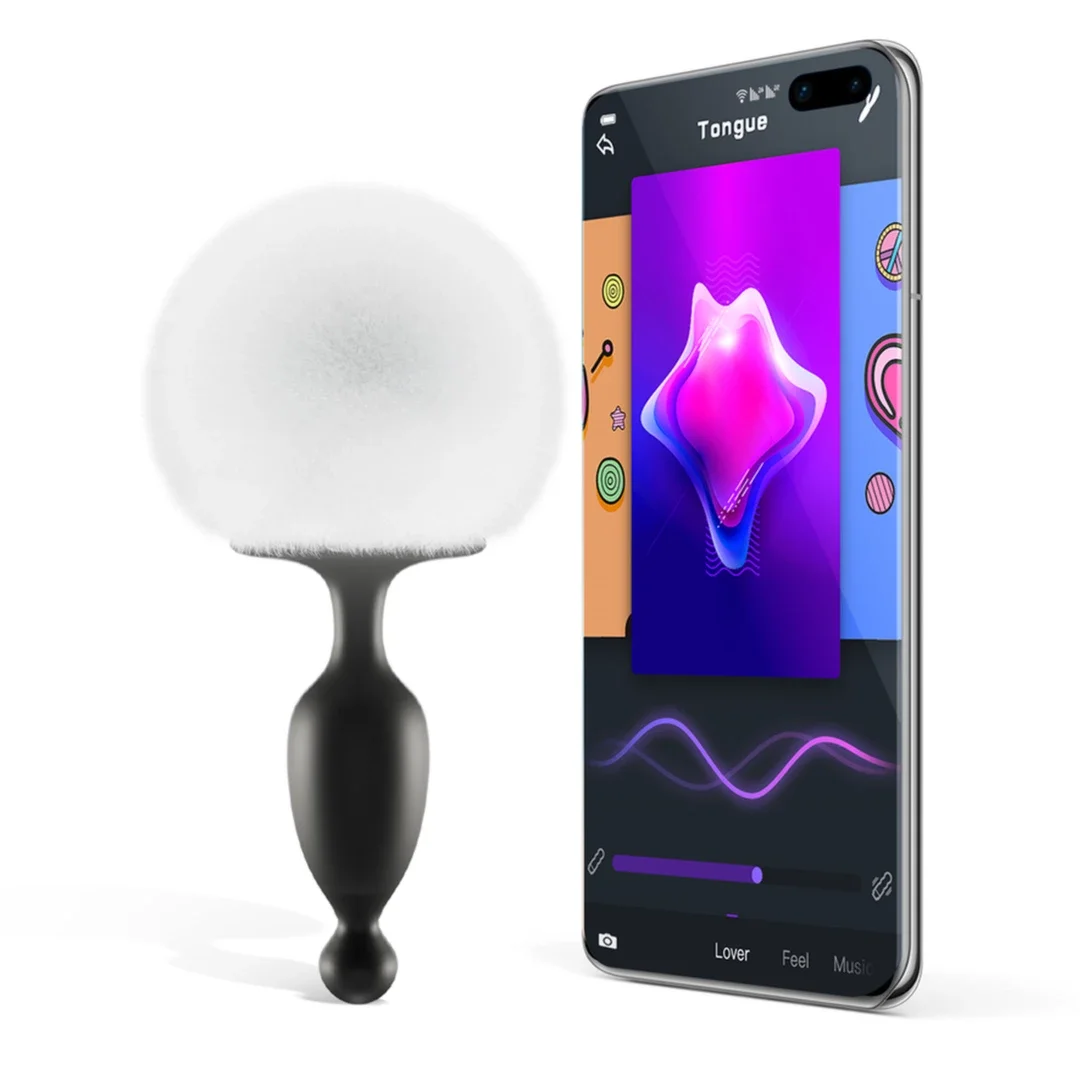 Magic Motion Bunny Tail Plug z aplikacją i wymiennym ogonkiem 13 cm