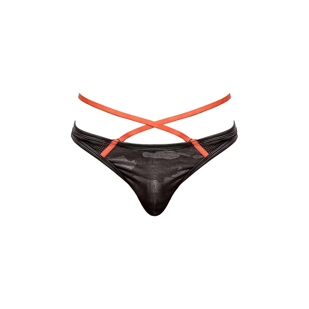 Male Power Sport Strap L/XL - stringi męskie w kamuflażu i siateczce