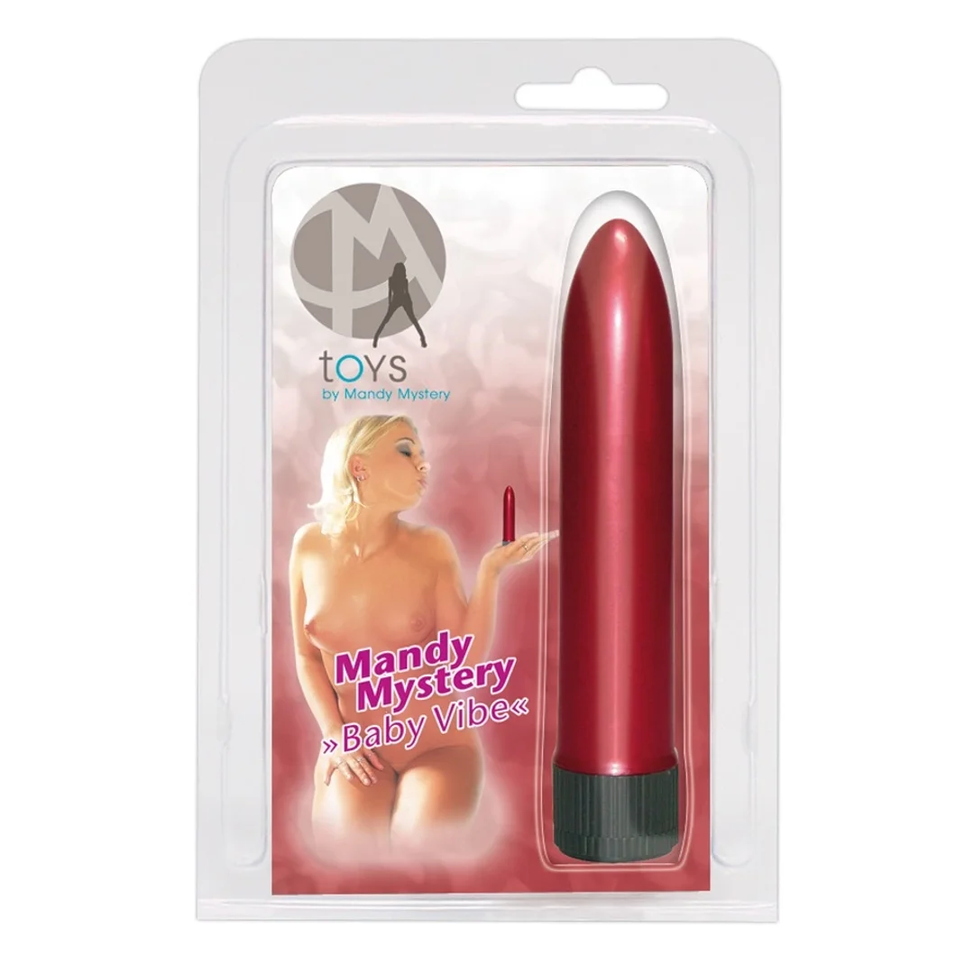 Mandy Mystery Baby Vibe Mini Wibrator Czerwony Metaliczny 13cm