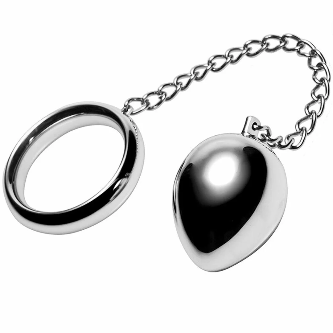 Metal Hard Pierścień anatomiczny 45mm z łańcuszkiem i kulką stalową