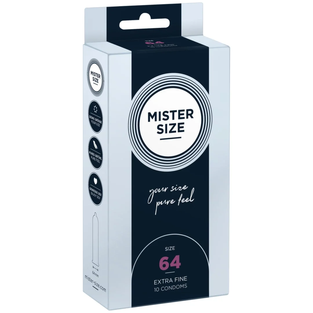 Mister Size Prezerwatywy 64 mm 10 szt. - Dopasowany rozmiar, komfort
