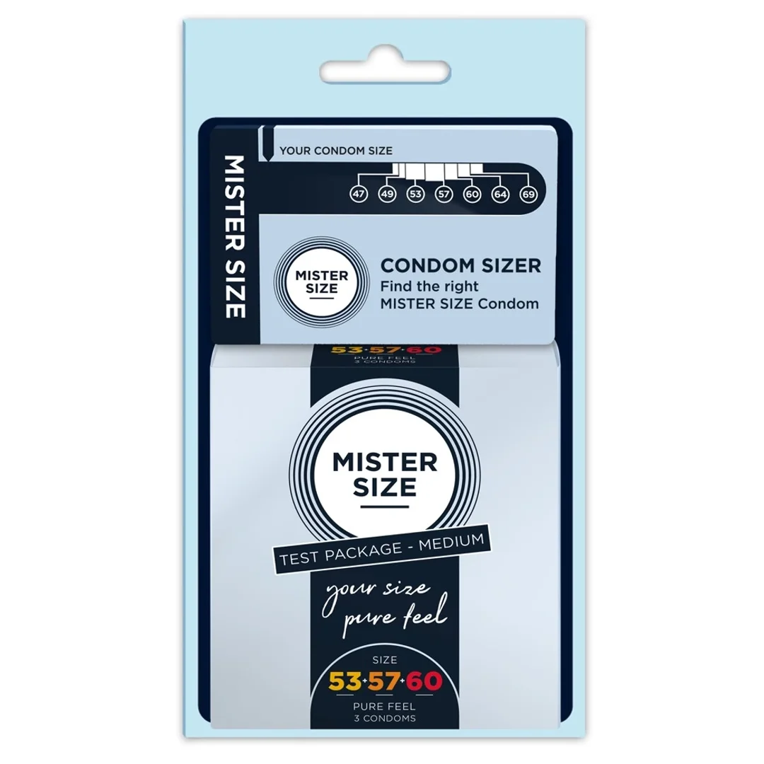 Mister Size - Prezerwatywy Testowe 3 Rozmiary Lateksowe 53/57/60 mm