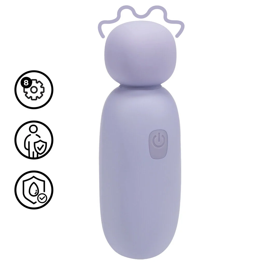 Mochi Mini Chunky Wand Lavender - kompaktowy masażer silikonowy 8-funkcyjny