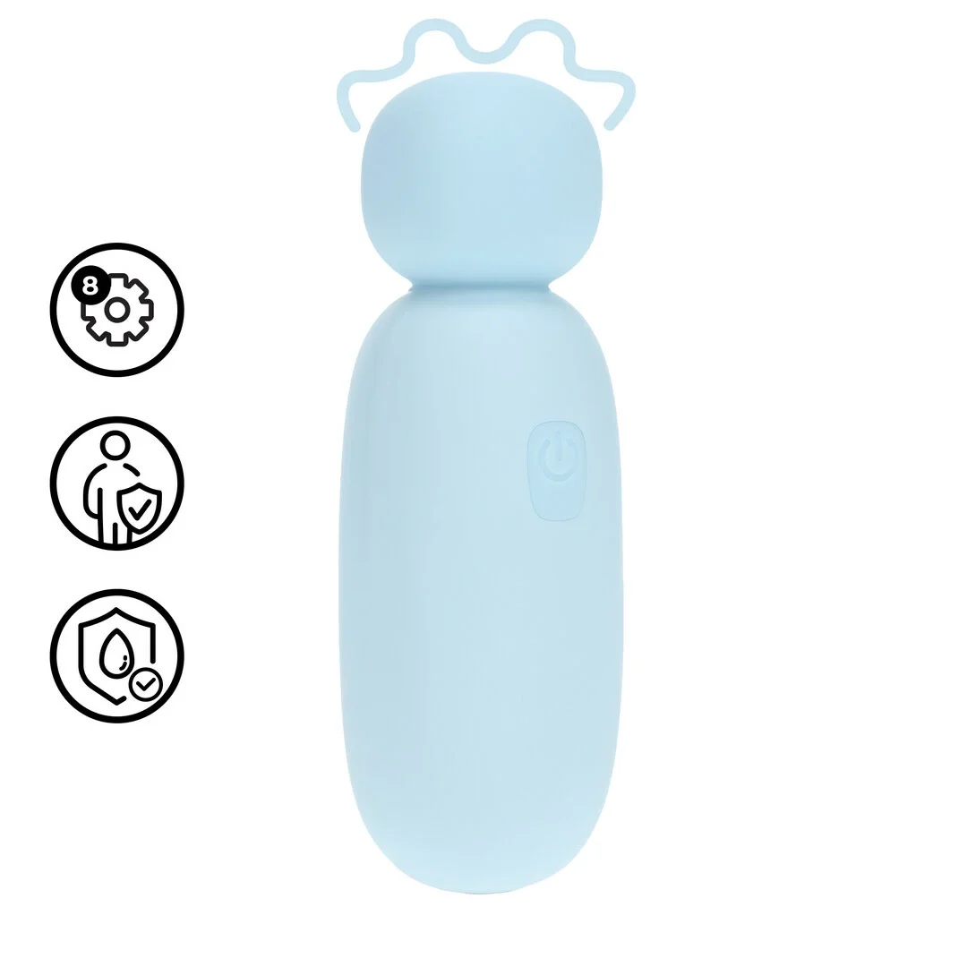 Mochi Mini Chunky Wand Vibrator Blue - kompaktowy masażer silikonowy