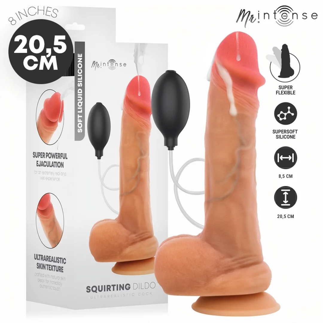 MR INTENSE Danny silikonowy model z funkcją ejakulacji 20,5 cm 4 cm