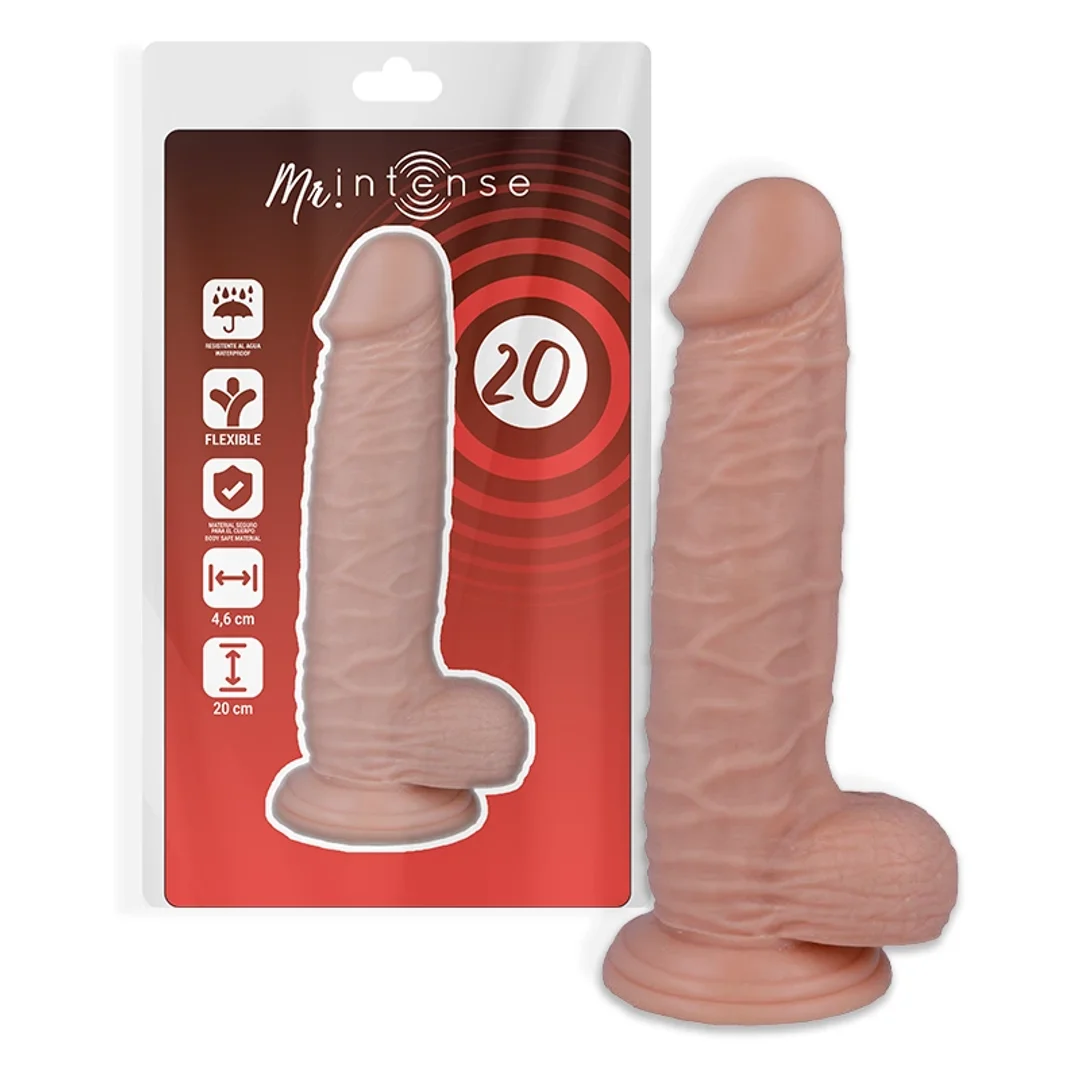 Mr Intense Model 20 - anatomiczny model z przyssawką 20x4,6 cm, naturalny