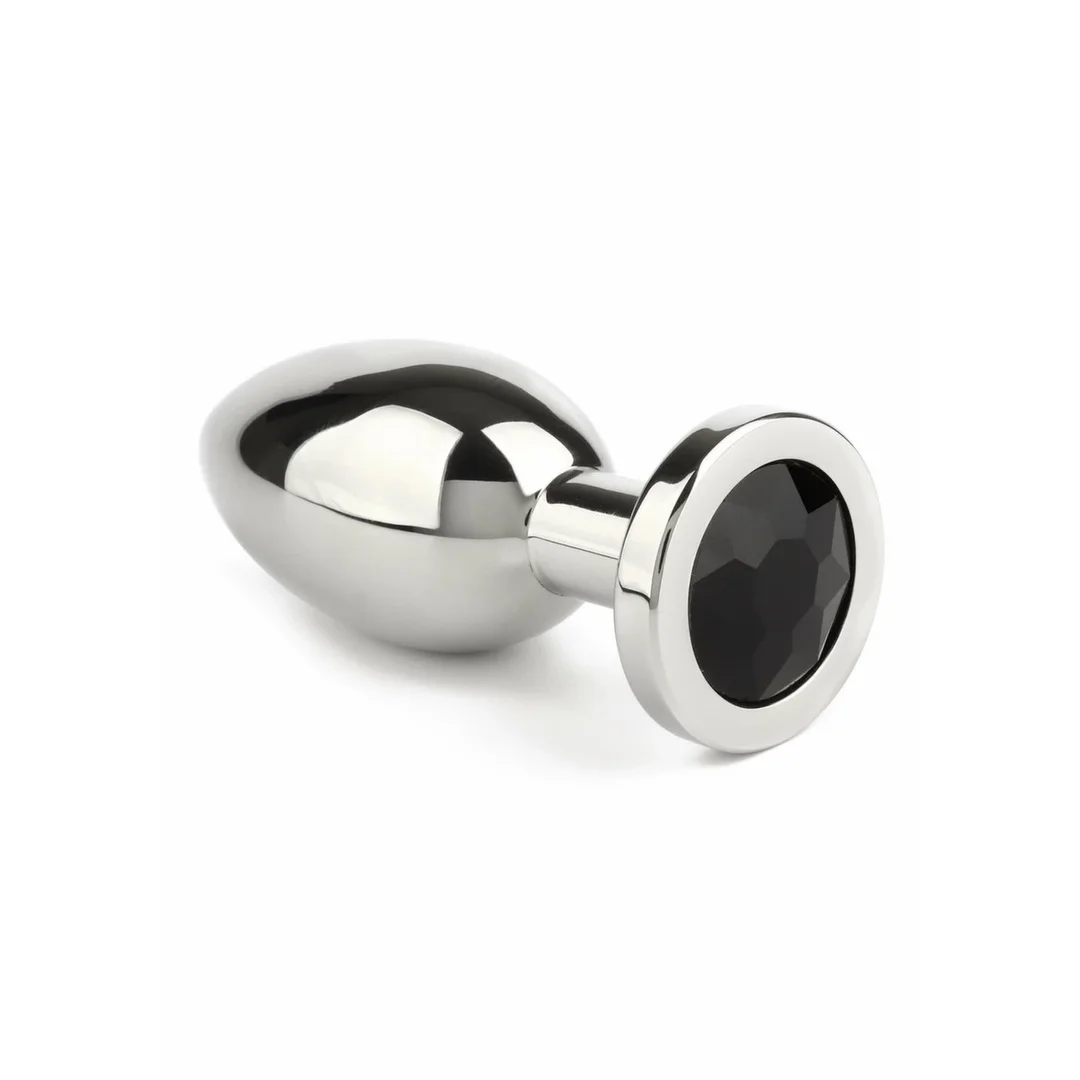 Mr. Steel Jeweled Plug Large stalowy z kryształem dekoracyjnym