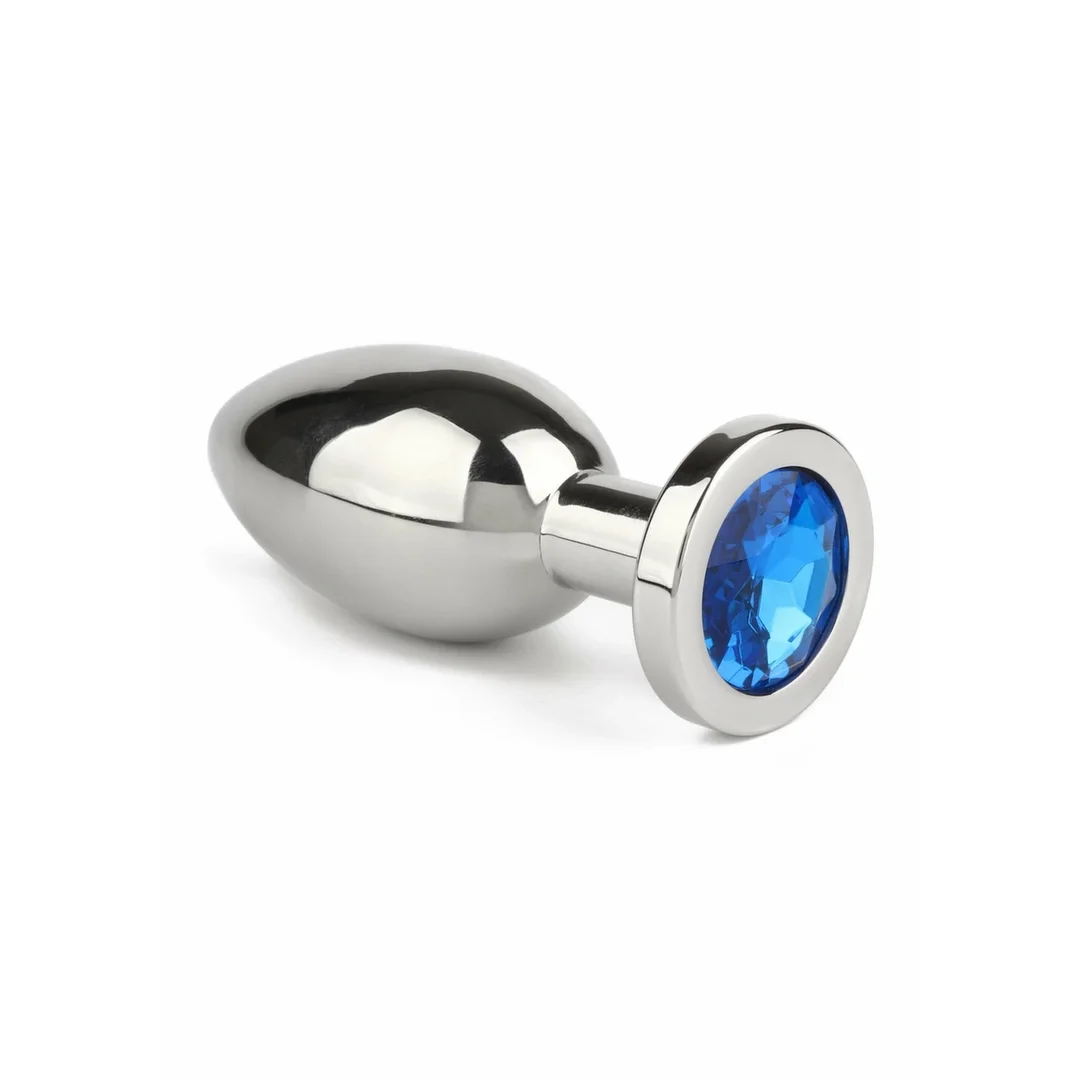 Mr. Steel Jeweled Plug Large stalowy z kryształkiem, rozmiar L