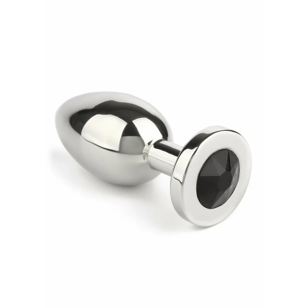 Mr. Steel Jeweled Plug Medium stalowy z kryształem dekoracyjnym