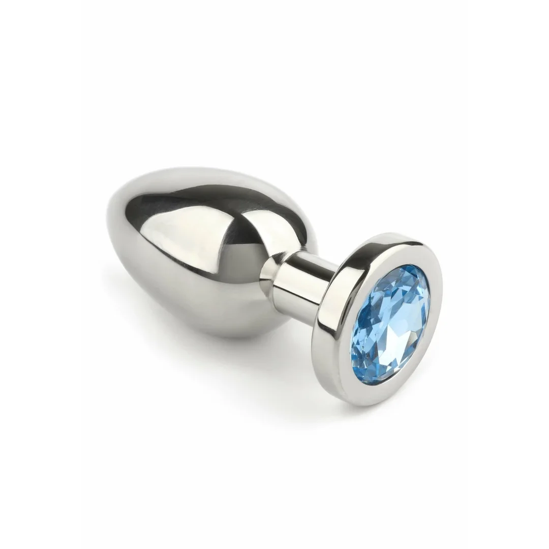 Mr. Steel Jeweled Plug Small stalowy z kryształkiem 6,5 cm