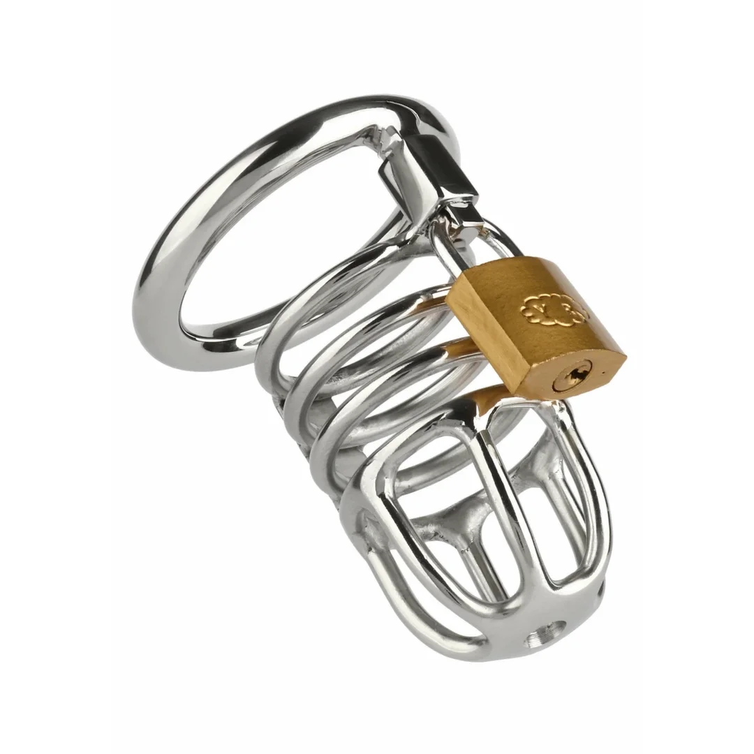 Mr. Steel Master Chastity Cock Cage stalowy system blokujący Srebrny