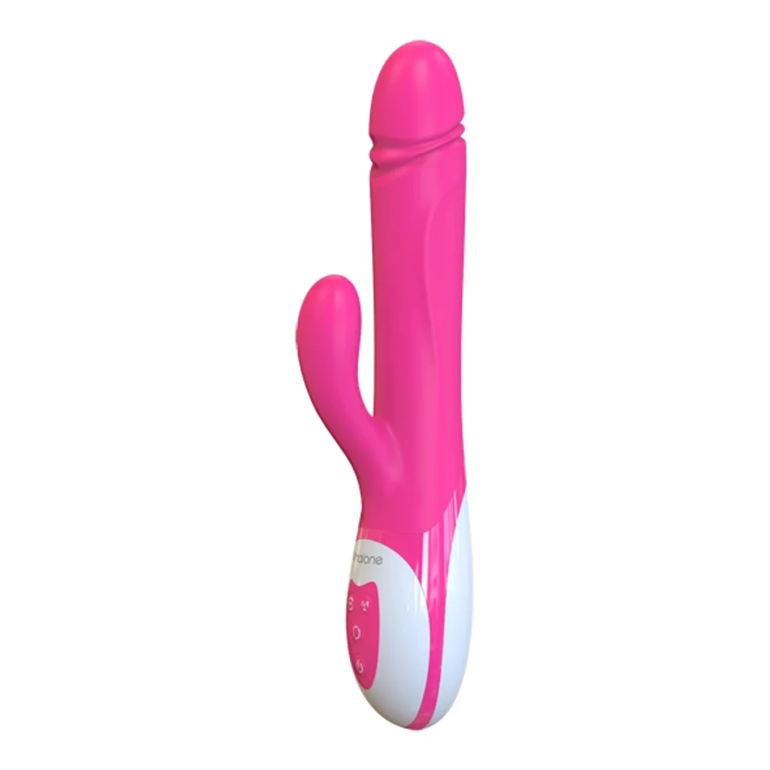 Nalone Wave silikonowy masażer z podwojnym napędem, wodoodporny 26 cm