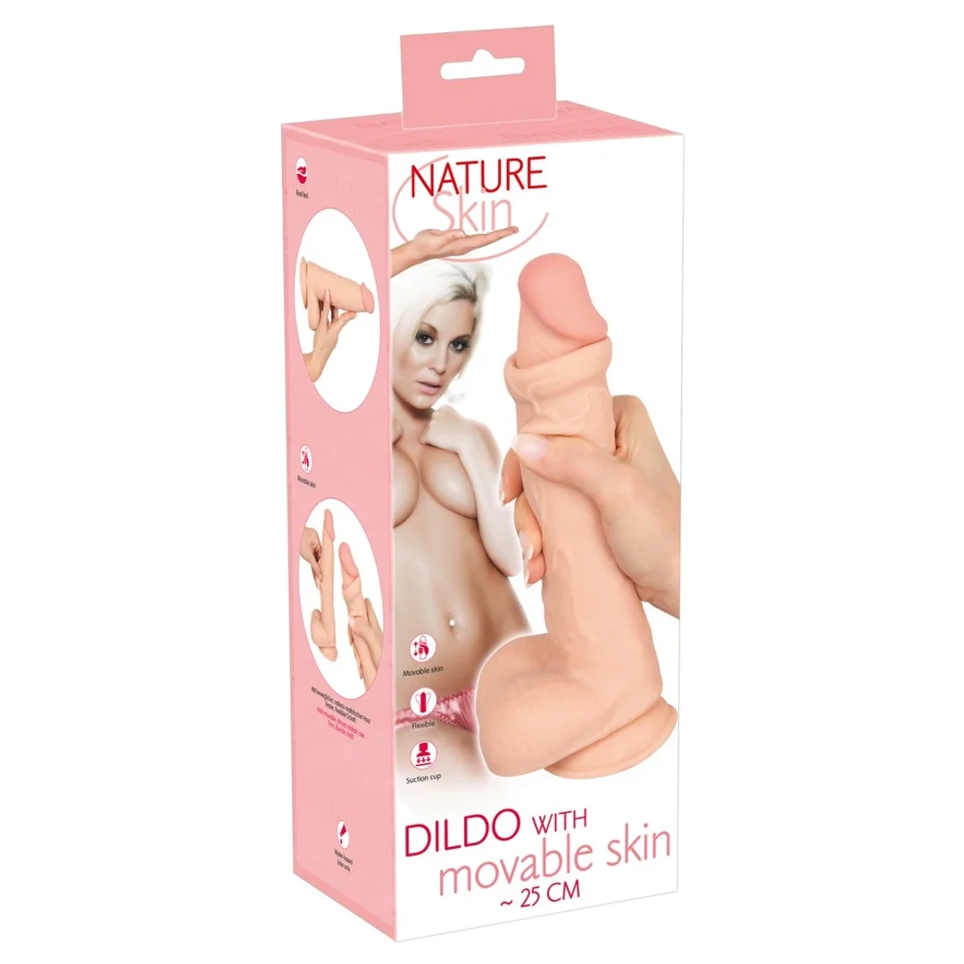 Nature Skin Model L Elastyczne Dildo 24,7 cm z Ruchomą Powłoką TPE