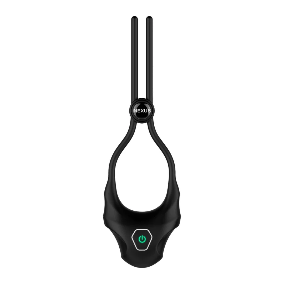 Nexus Forge Czarny Regulowany Pierścień Wibrujący Silikonowy USB
