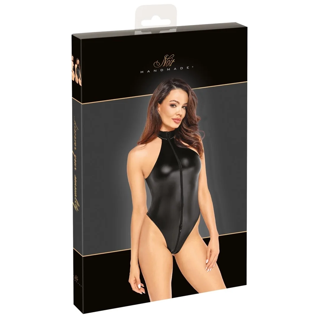 Noir Handmade Body Matowe XL z Kołnierzykiem i Srebrnymi Dżetami