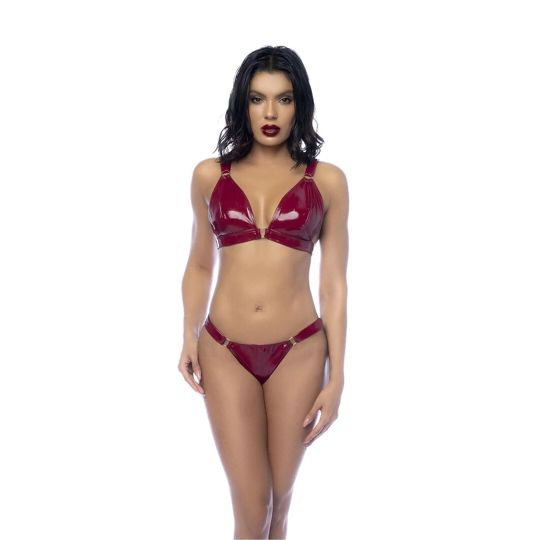 Noir Handmade Gloss Wine Red - Komplet dwuczęściowy M, winylowy