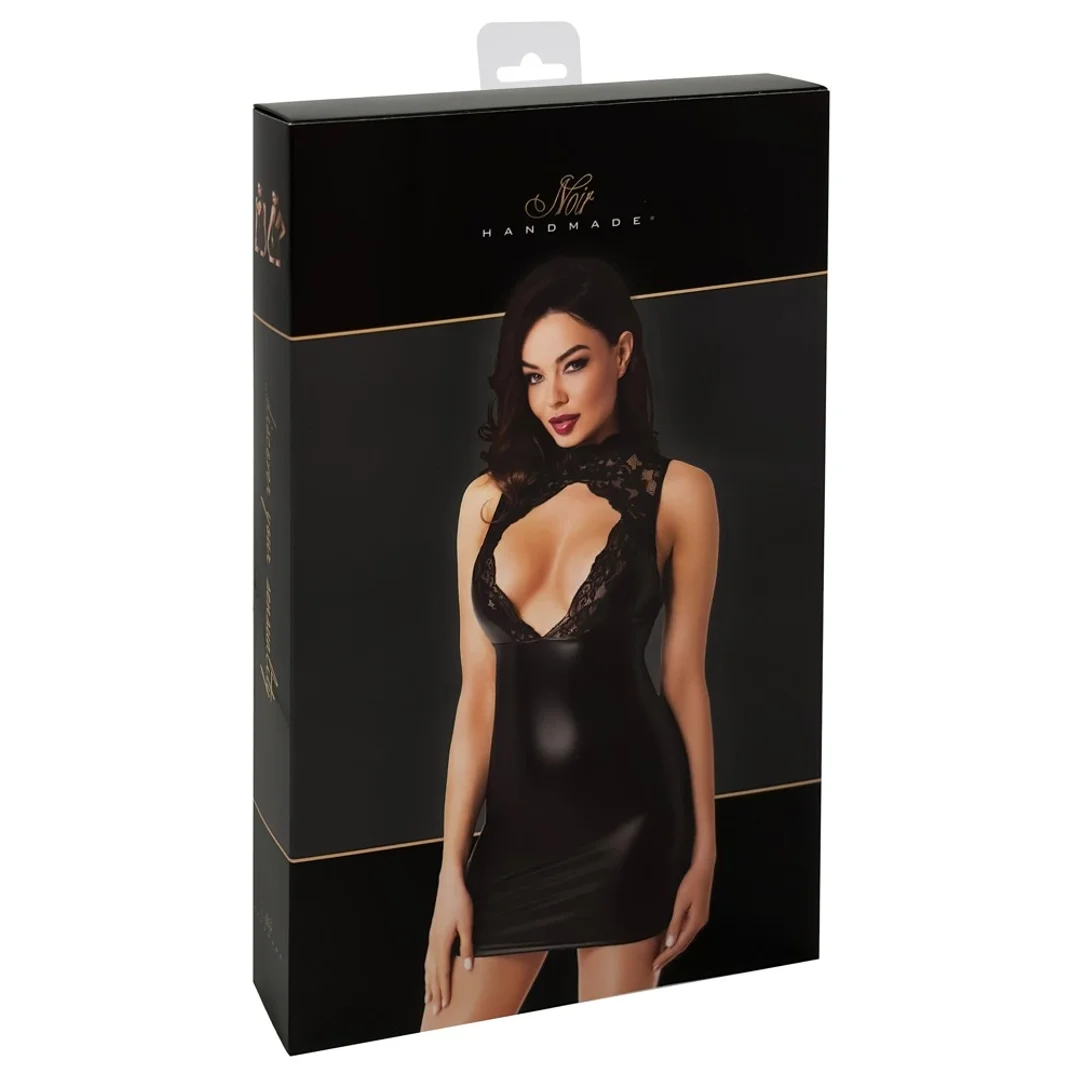 Noir Mini Sukienka Bez Rękawow Czarna S Koronka Powerwet Look
