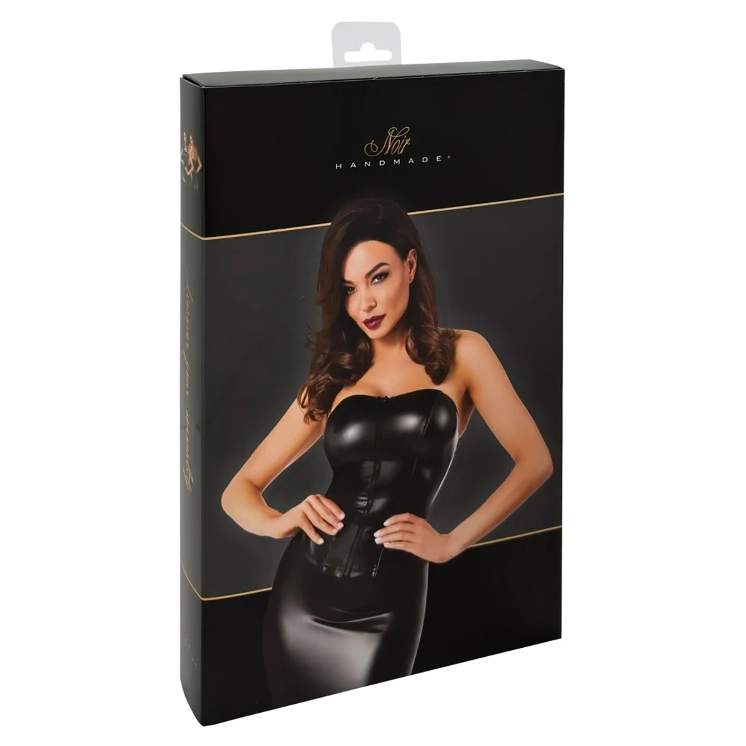 Noir Orgia Exclusive XL - Czarny Top Gorsetowy z Regulowanymi Ramiączkami