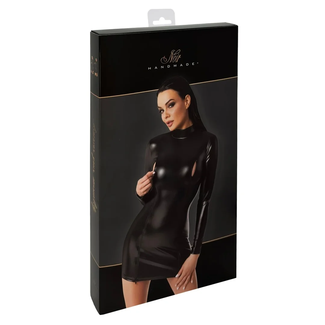Noir Orgia Exclusive XL sukienka mini z długim rękawem czarna