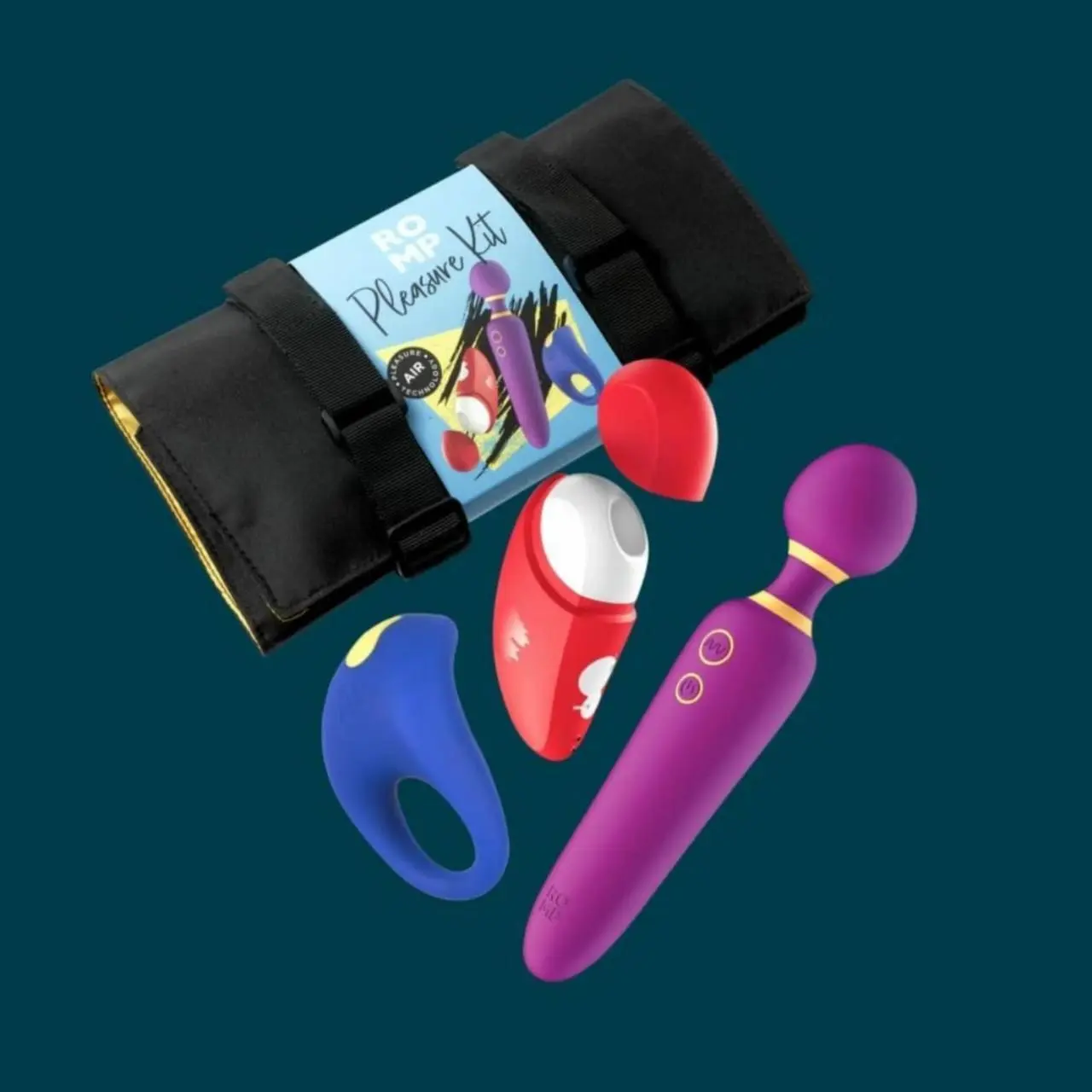 ROMP Pleasure Kit Zestaw 3w1 - Zestaw Masażerow z Pokrowcem