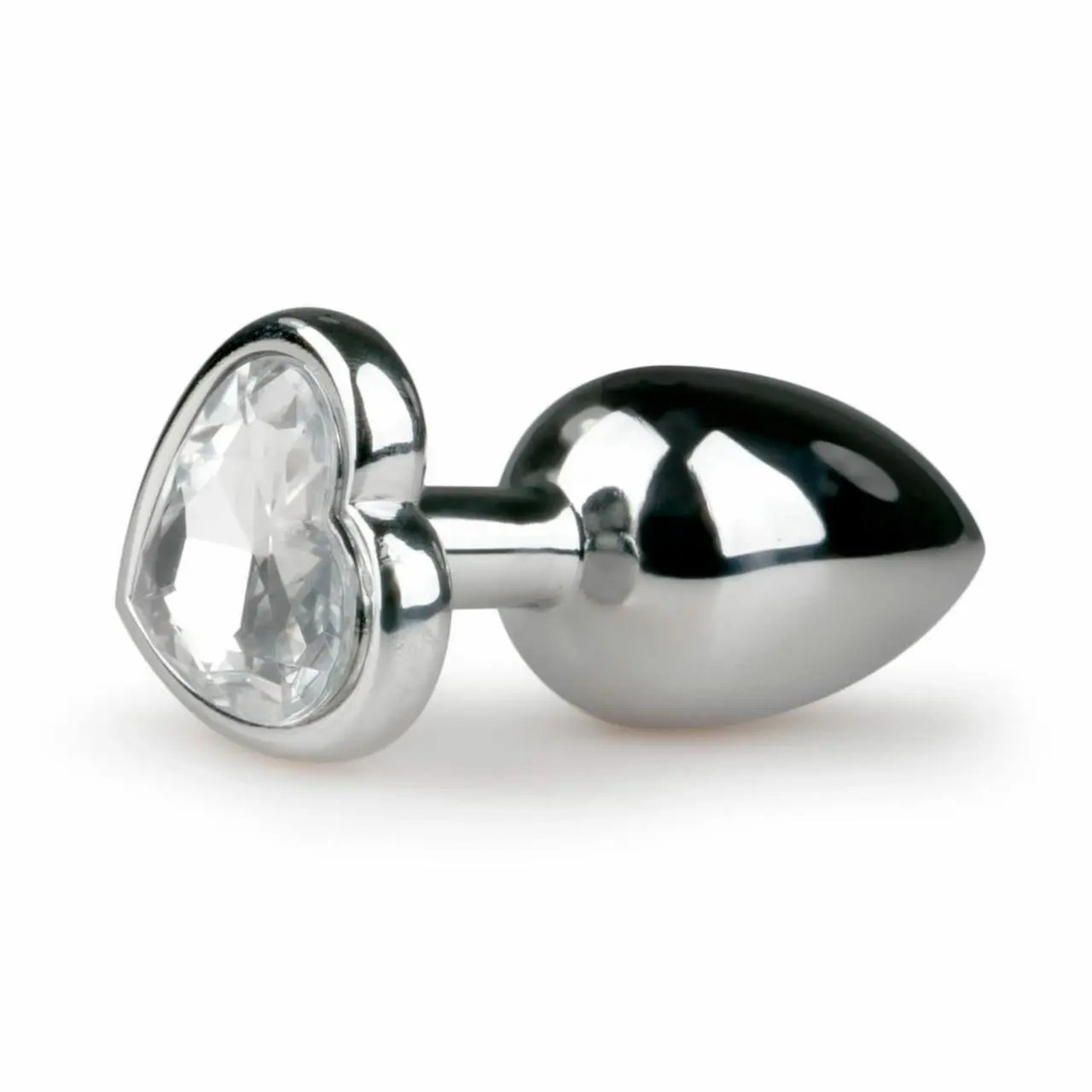 Diogol Plug Aluminiowy z Kryształem Serce Srebrny Rozmiar S