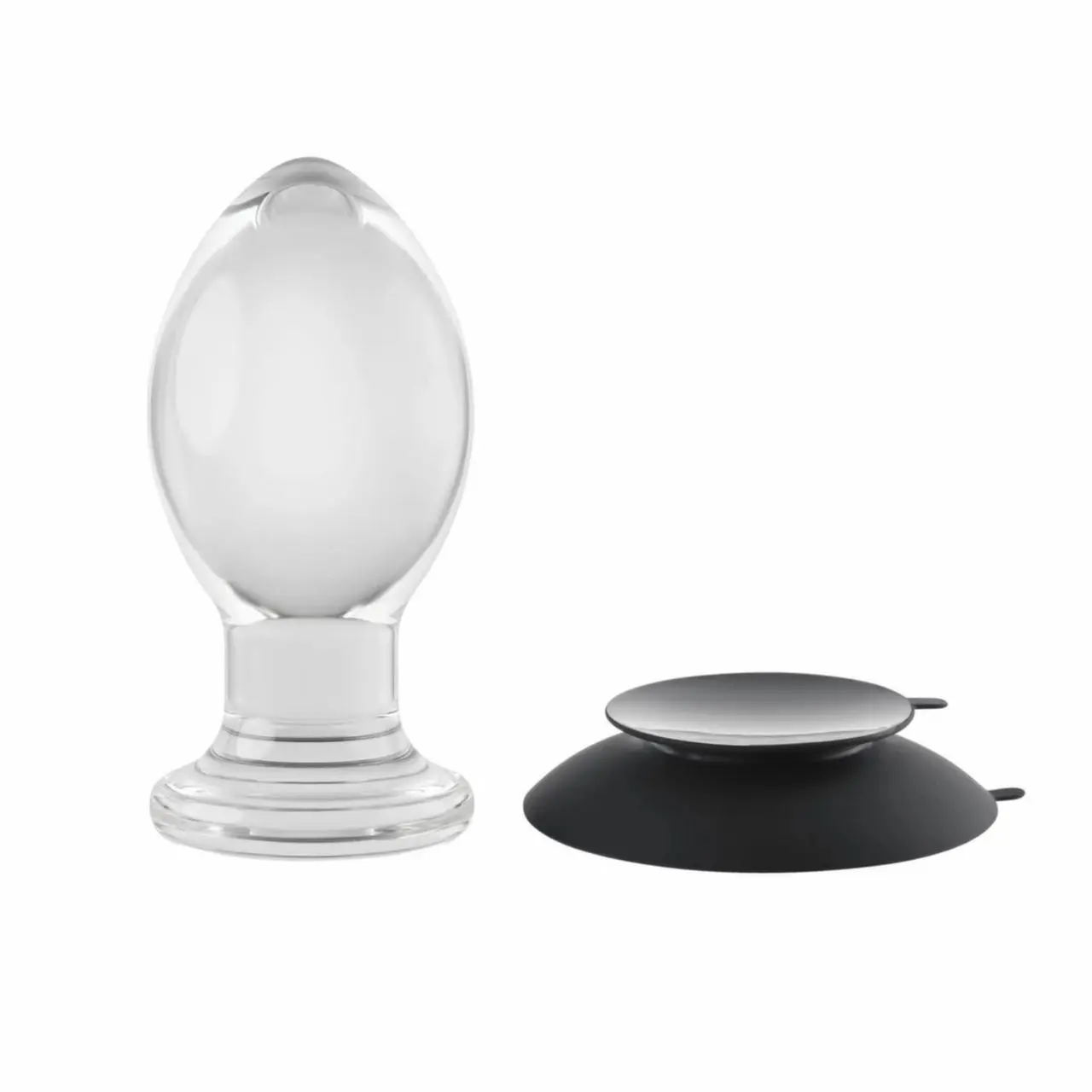 Evolved Crystal Ball Plug - korek anatomiczny z przyssawką, transparentny