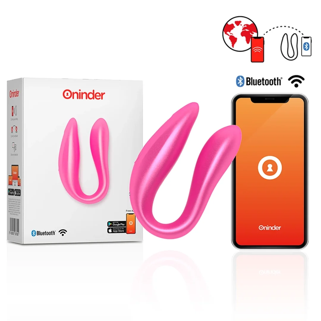 ONINDER Double Pleasure Pink - Stymulator z Aplikacją, IPX7, 2 Silniki