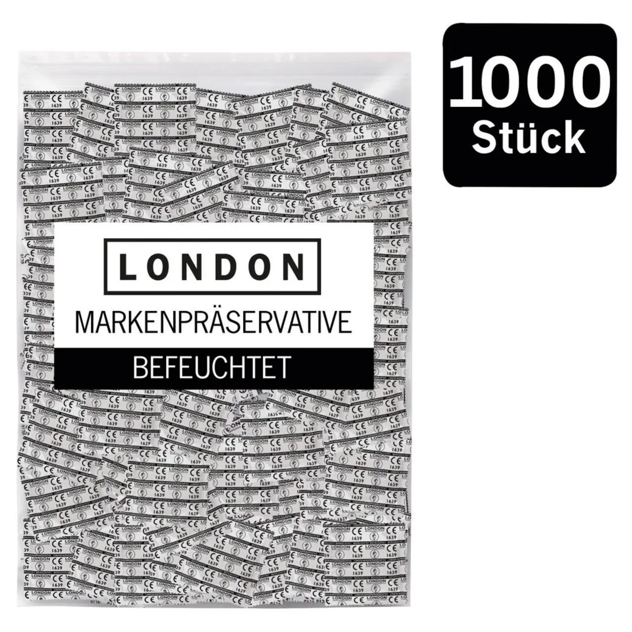 London Classic 1000 szt. prezerwatywy silikonowe, transparentne, regular