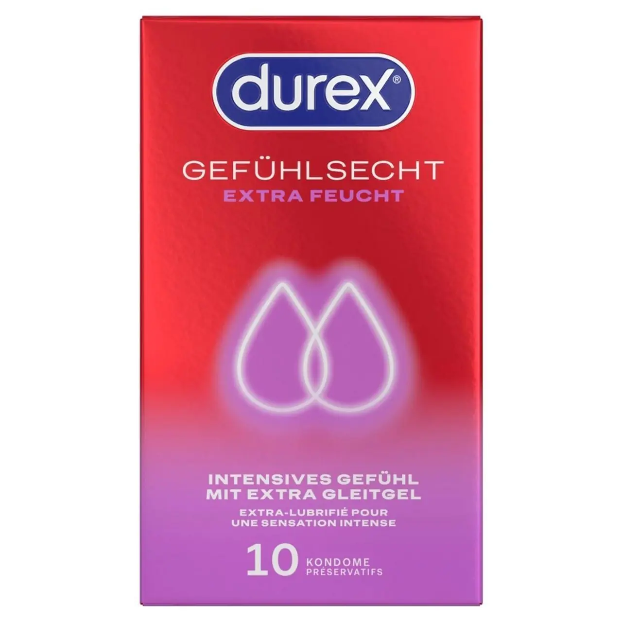 Durex Gefuhlsecht Extra Feucht 10 szt. anatomiczne, silnie nawilżane