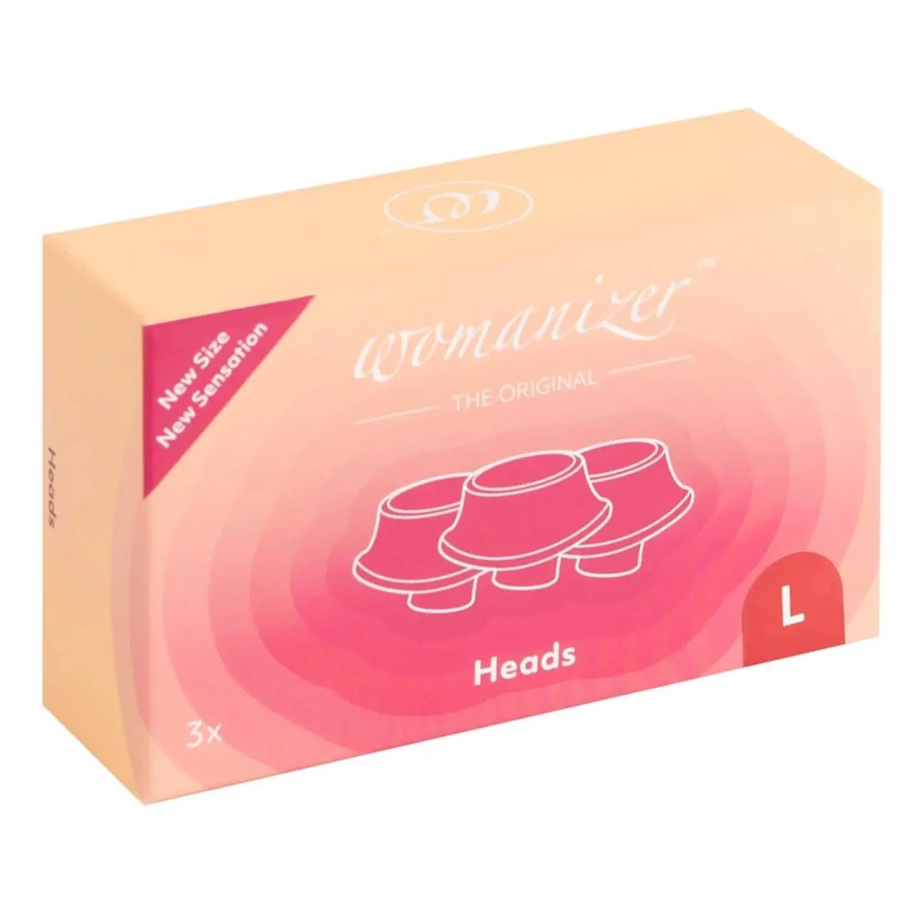 Womanizer W-Heads L Red 3szt - silikonowe nakładki wymienne