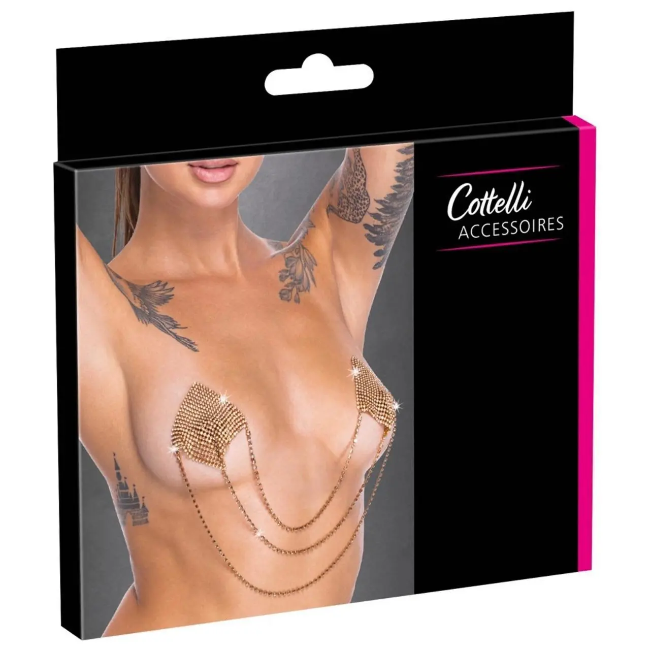 Cottelli Accessoires Złote Ozdoby na Ciało z Łańcuszkami 6,5 cm