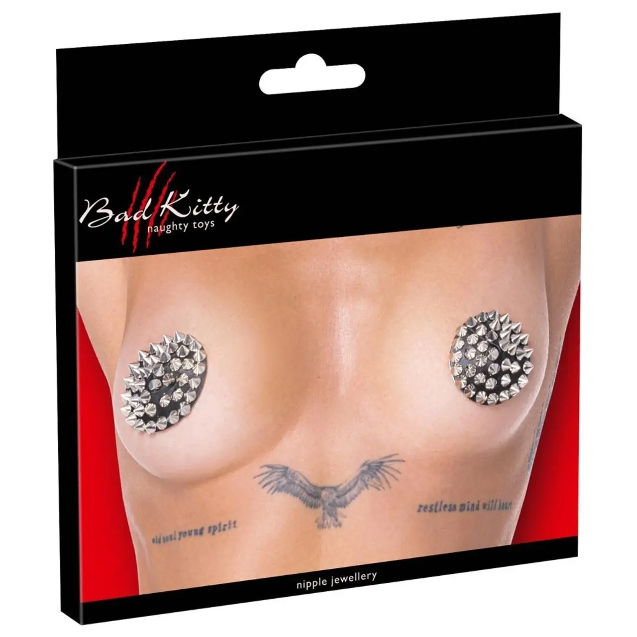 Bad Kitty Ozdobne Naklejki na Ciało Spikes Czarny 7 cm
