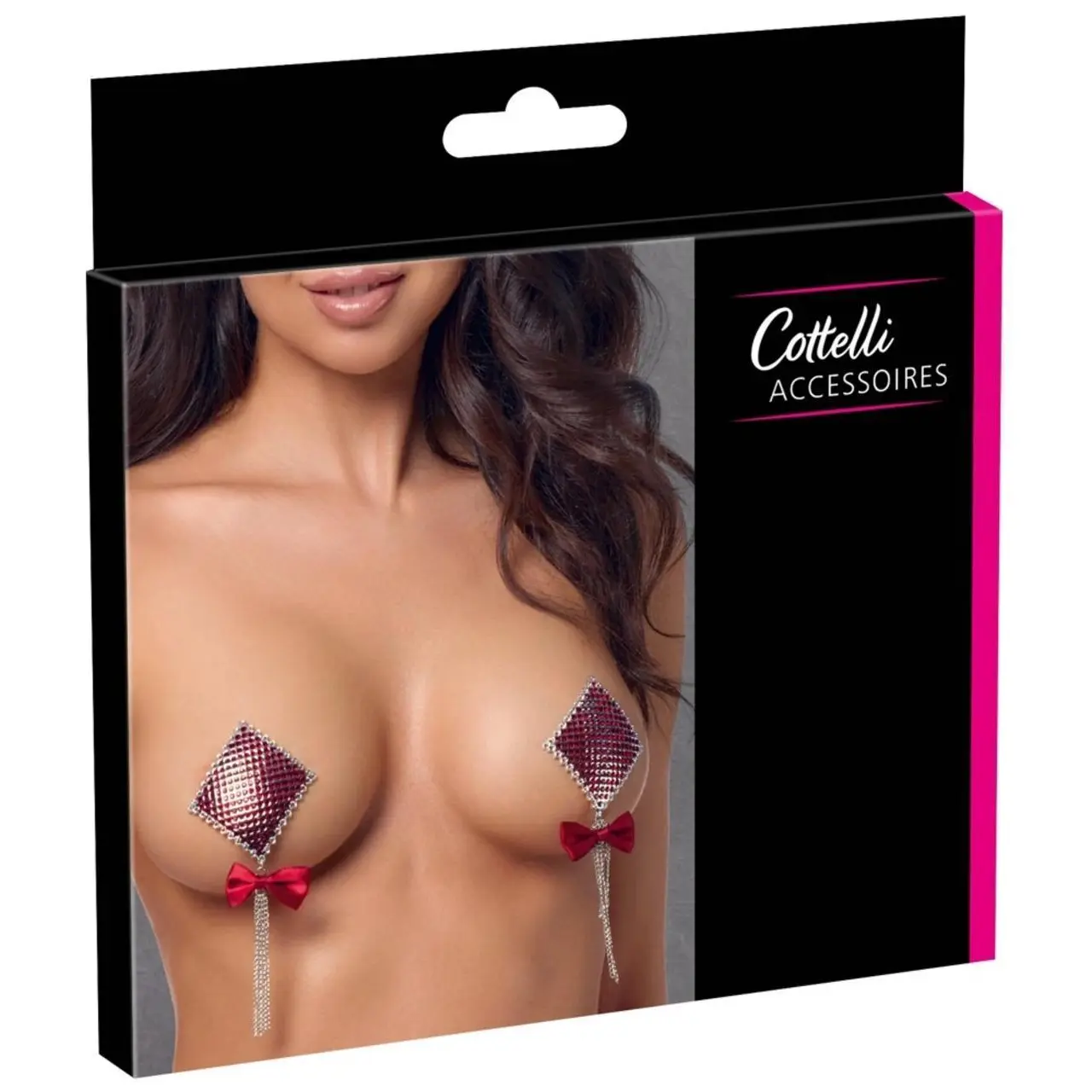 Cottelli ACCESSOIRES biżuteria ozdobna Bow z czerwonymi kryształkami 7,5 cm