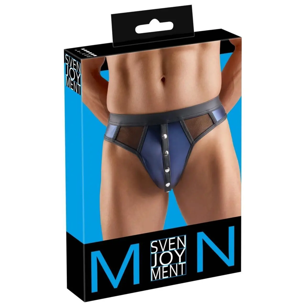 Svenjoyment Men's Thong S granatowy z siateczką i napami
