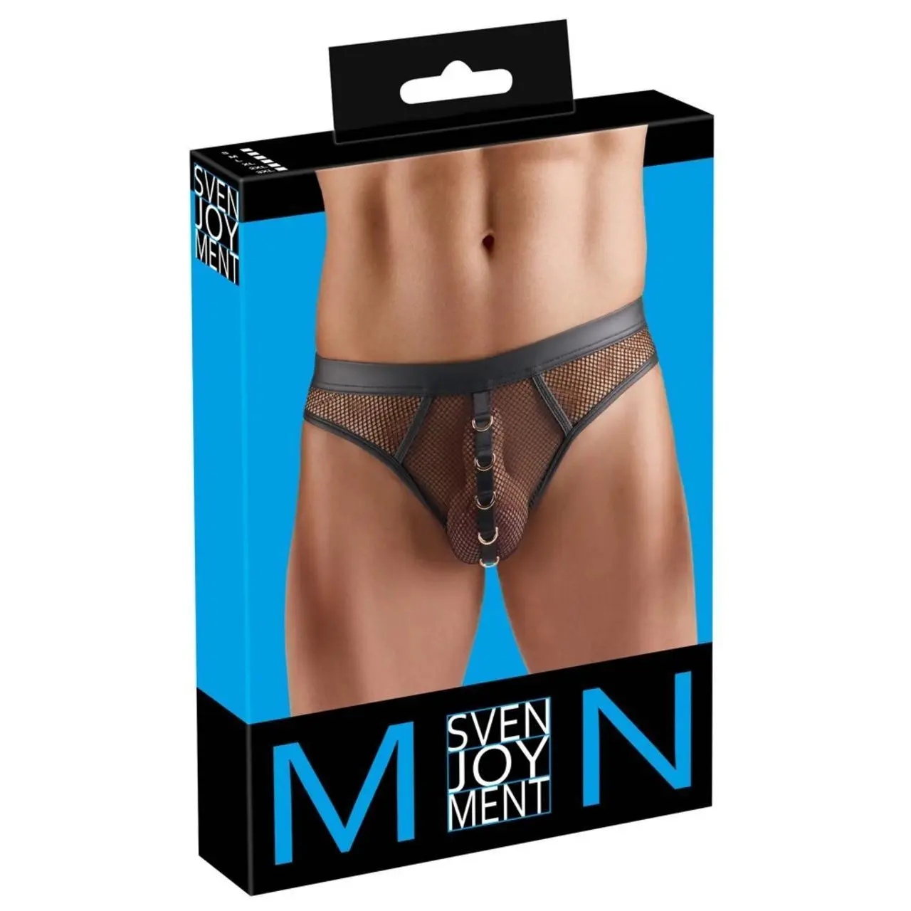 Svenjoyment Thong Net 2XL - siateczkowy model z ozdobnymi pierścieniami