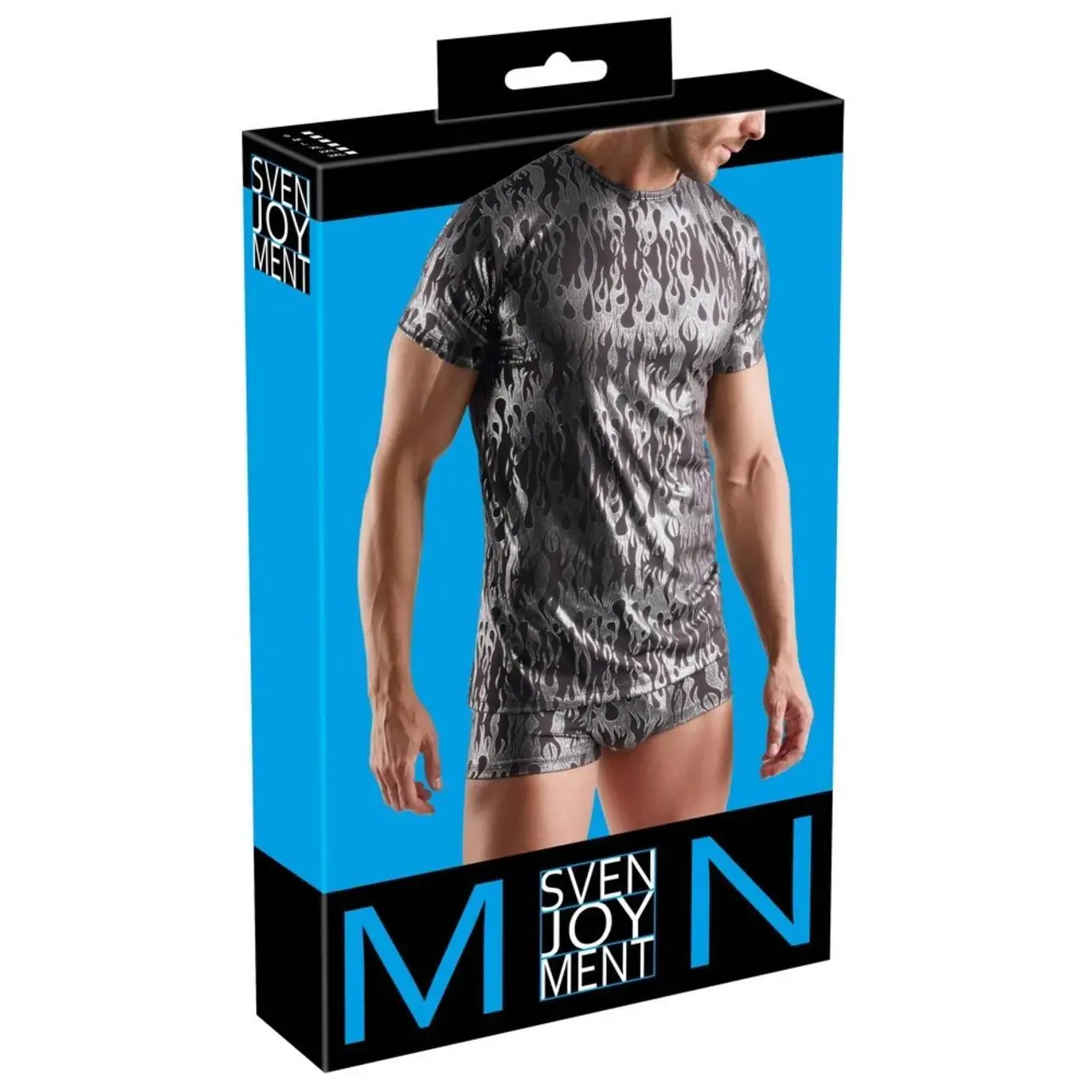 Svenjoyment Koszulka Męska XL Czarna Metaliczny Wzor Stretch