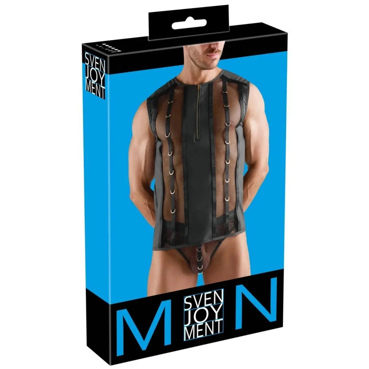 Svenjoyment Net Shirt XL - Koszulka męska siateczkowa z wetlook, złote detale