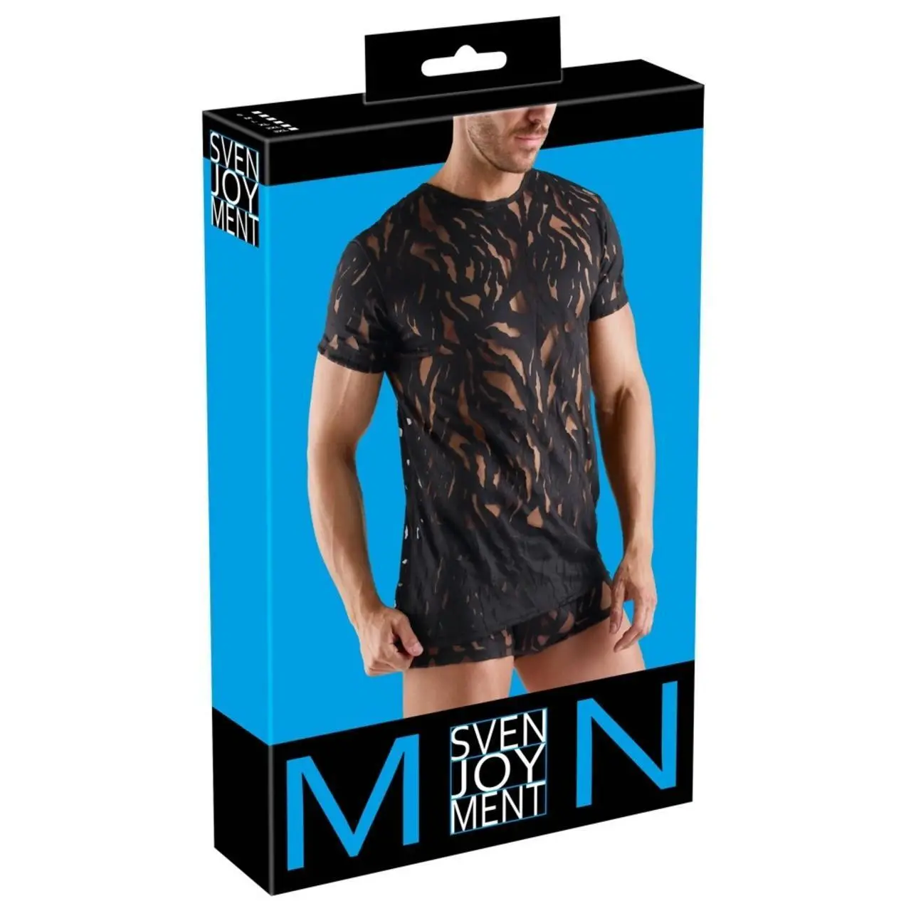 Svenjoyment Shirt 2XL czarna koszulka burnout, transparentna, męska