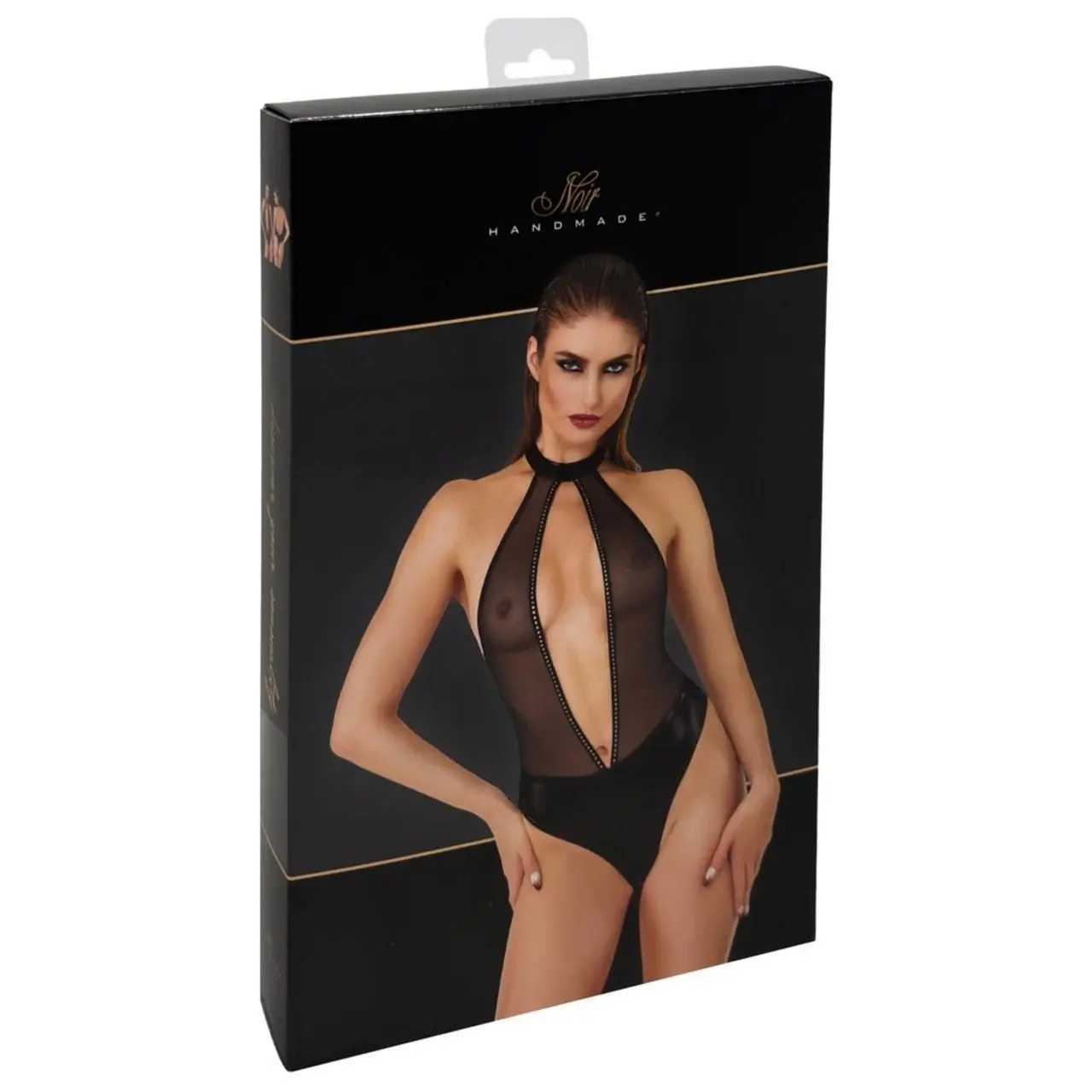 Noir Handmade Body Rhinestones S - efektowny body z ozdobnymi kryształkami