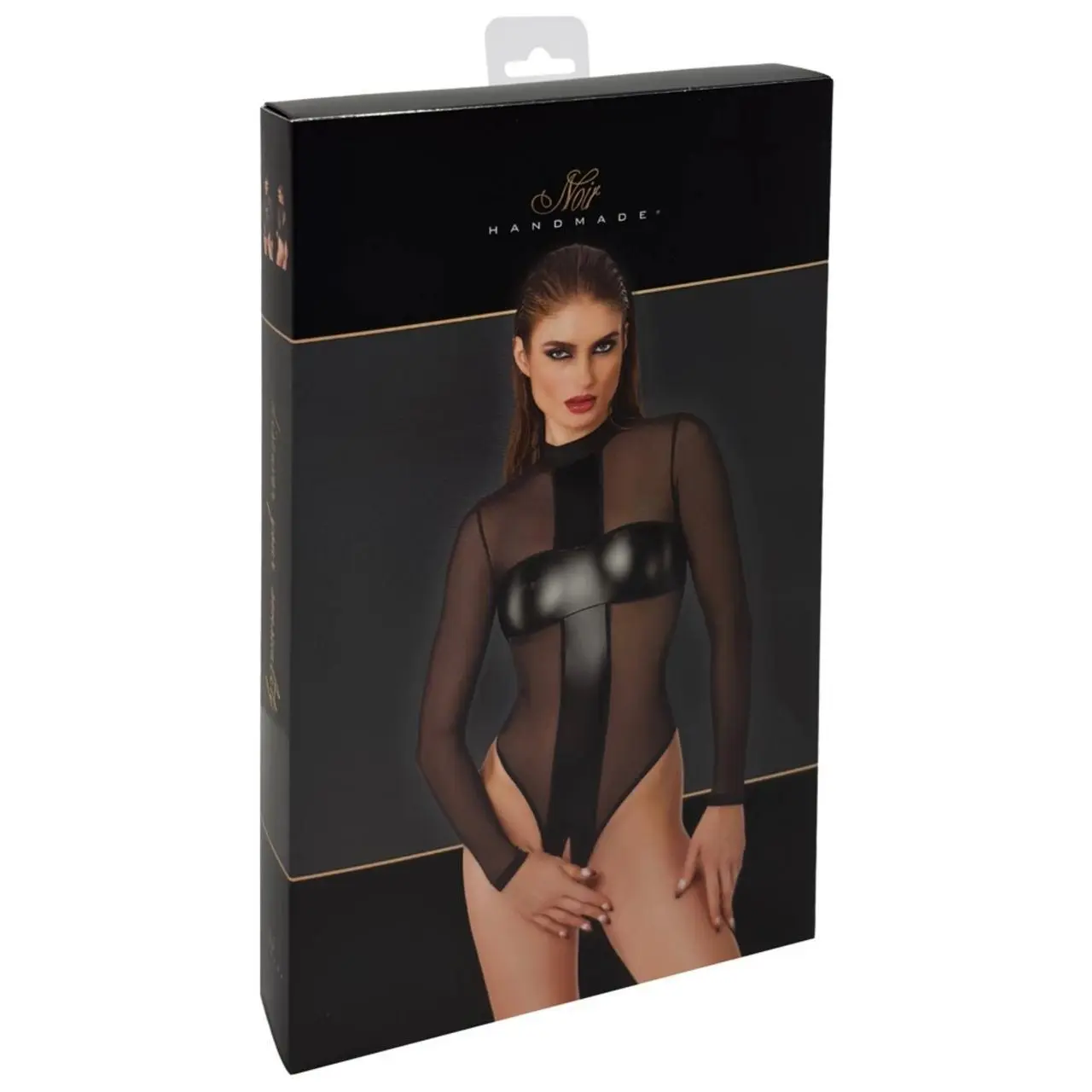 Noir Handmade Body Cross S czarne z prześwitującymi wstawkami
