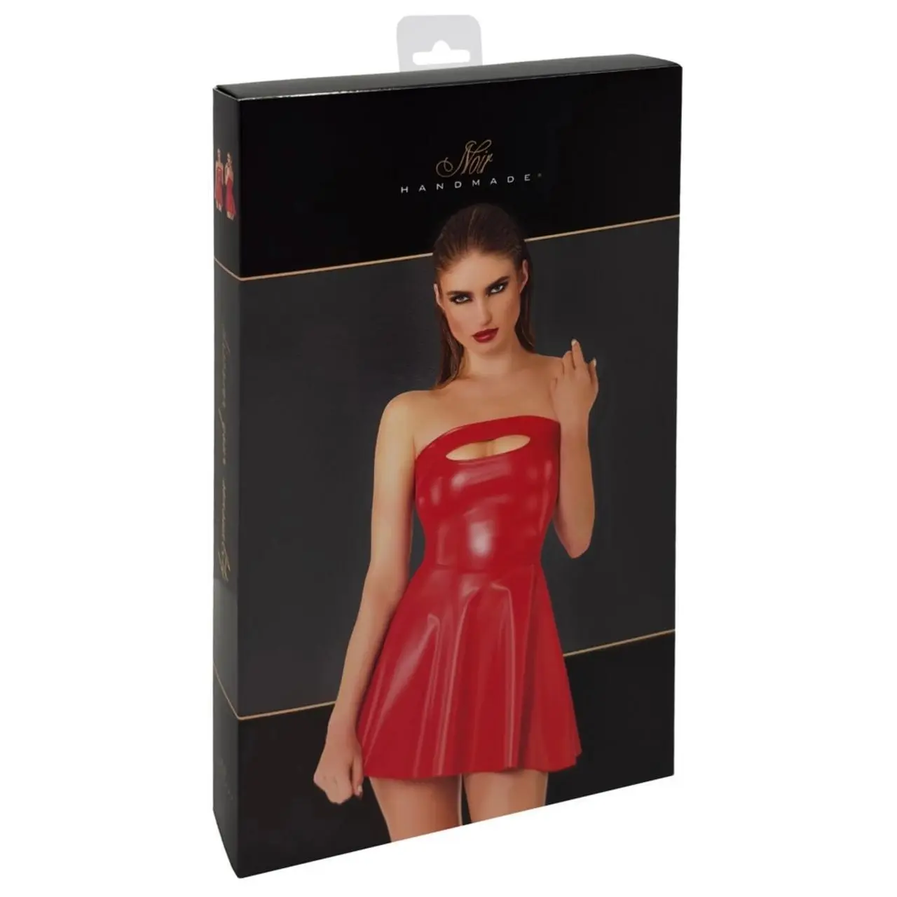 Noir Handmade Sukienka Powerwetlook Czerwona M Bez Ramiączek