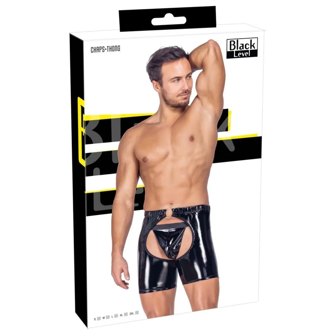 Black Level Chaps Vinyl czarne L elastyczne spodnie z pierścieniem
