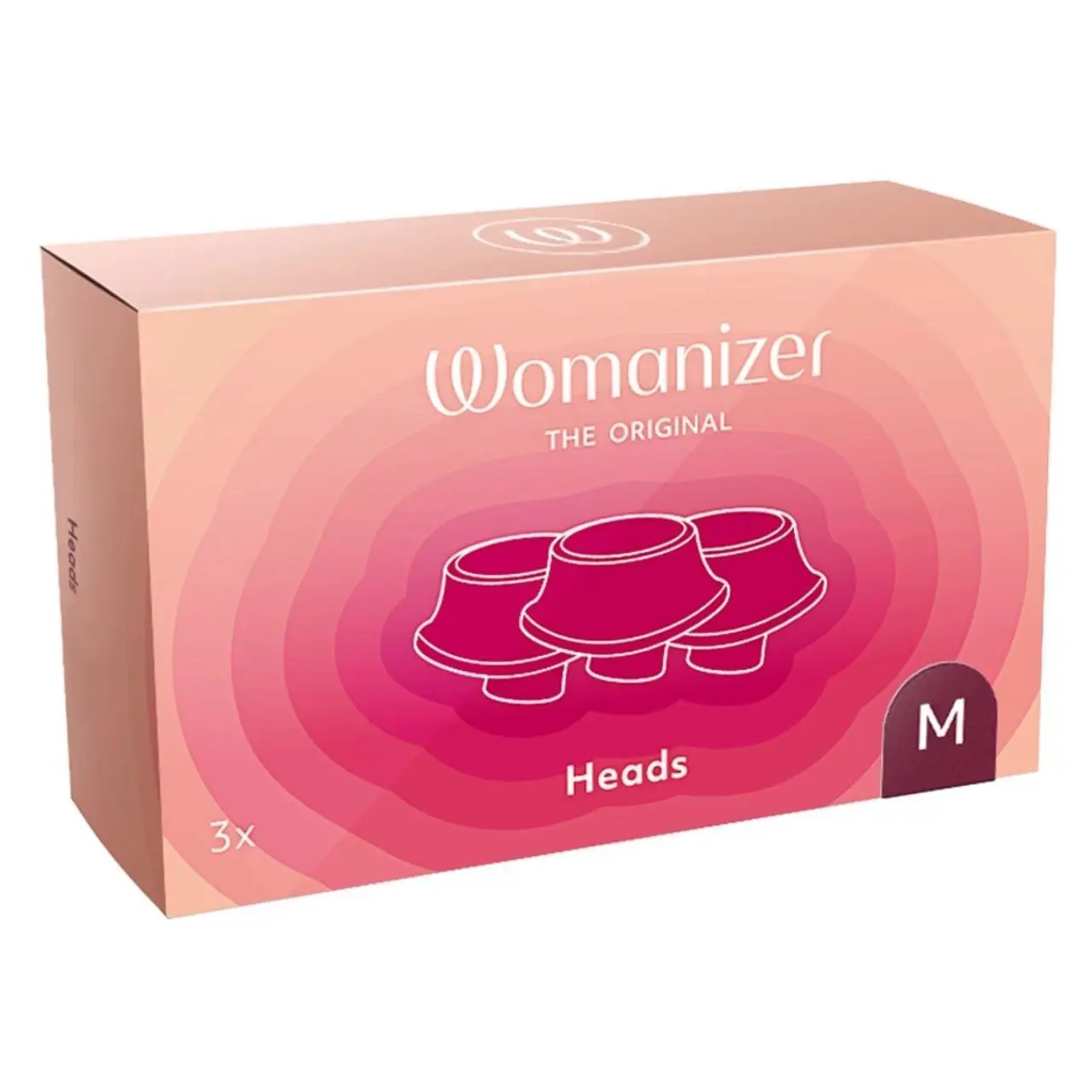 Womanizer W-Heads 3x Bordeaux M - Zestaw wymiennych głowic silikonowych