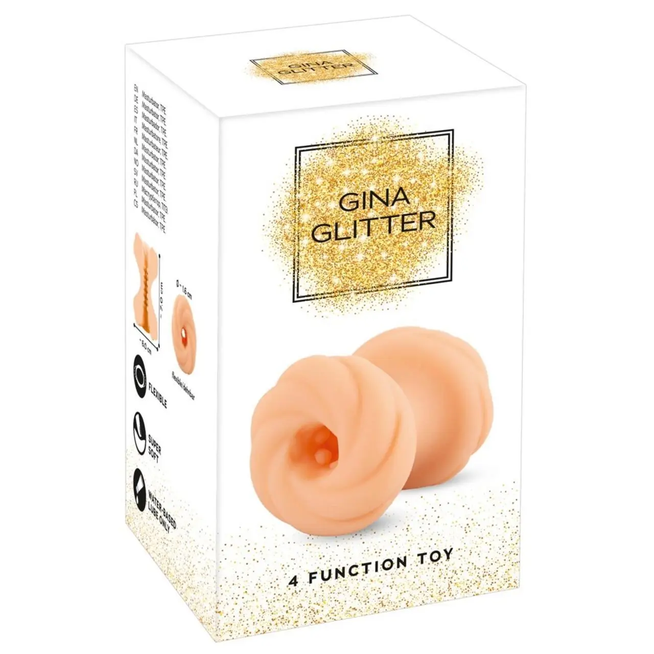 Eigenlabel Grossokunde Gina Glitter 4in1 wielofunkcyjny gadżet intymny TPE 7 cm transparentny